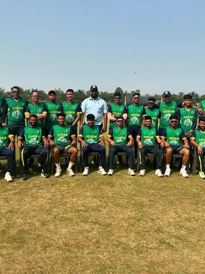 The Assam team poses for a group photo, ready for battle ahead of the SMAT 2024 tournament.