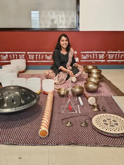 A student from our March batch, ready to begin her practice. I am grateful to lead these transformational courses and witness the growth of each individual.