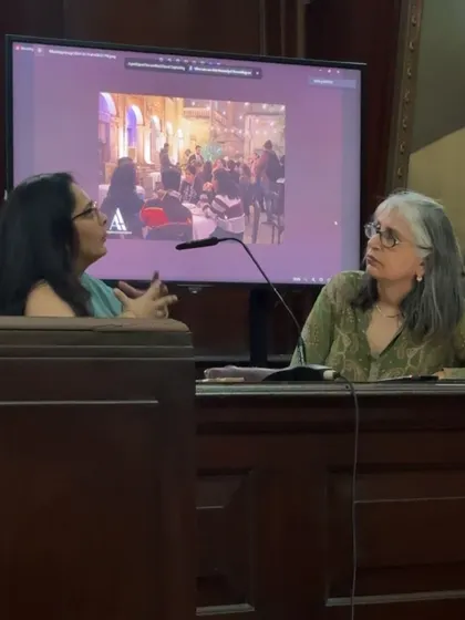 Advocating for adaptive reuse as a tool for placemaking during a panel discussion at Town Hall Delhi. Events and functions are a powerful way to demonstrate the potential of heritage spaces for social and economic development.