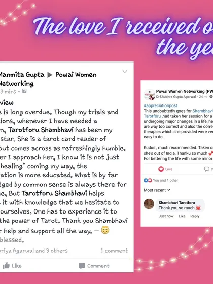 Another kind review from a client who found direction through my sessions. She describes me as a tarot reader of repute who combines knowledge with a refreshingly humble approach.