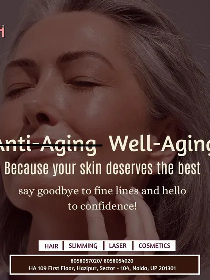 We believe in "Well-Aging," not anti-aging. Our philosophy is about embracing your age with confidence by keeping your skin healthy, radiant, and at its best, so you can say goodbye to fine lines and hello to confidence.