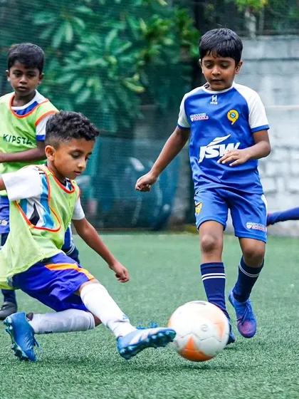 A player goes for a powerful shot during the Sporthood trials. We are looking for players who can make an impact on the game.