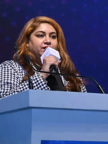 A speaker at the podium during the 2024 Lighting Connect session, representing the diverse voices shaping the industry.