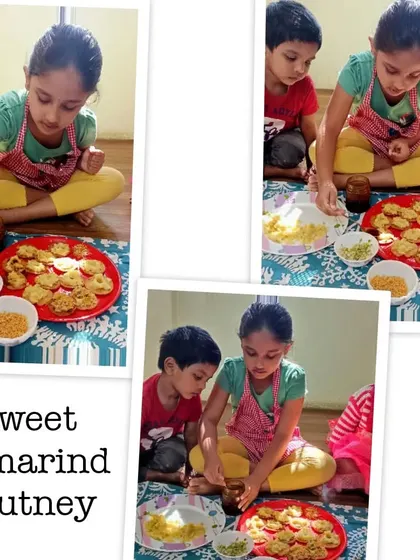The fun and messy process of making papdi chaat, a favorite Indian snack that involves layering different textures and flavors.