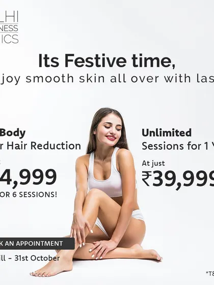 Enjoy smooth skin all year round with our festive laser hair reduction packages. Choose between a 6-session full body plan or go for unlimited sessions for one year for complete peace of mind.