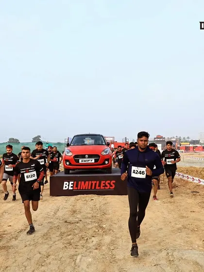 Leading the pack at the start of a Devil's Circuit race. Our training ensures you have the explosive start needed to get ahead.