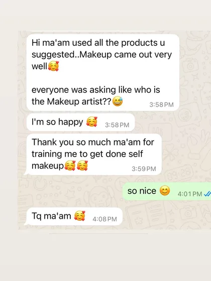 "Everyone was asking like who is the Makeup artist??" This message made my day. It is the best feeling when my students can confidently create looks that get them compliments.