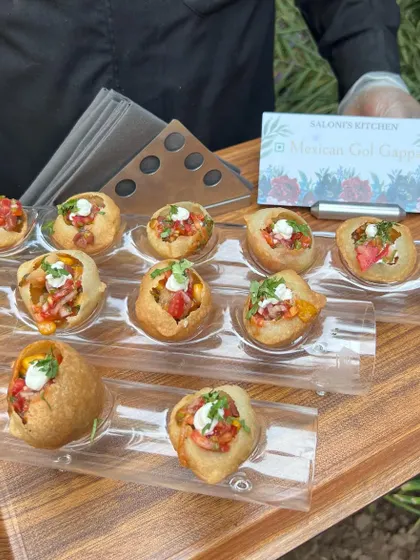 Another look at my Mexican Gol Gappas, a creative twist on a beloved Indian street food. They are a conversation starter and a delicious bite all in one.