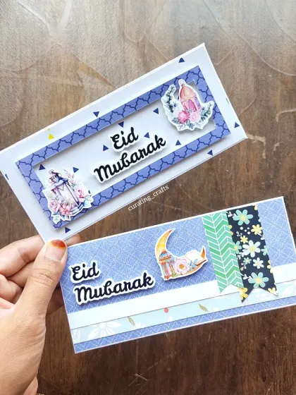 Two different designs for my Eid Mubarak money envelopes.