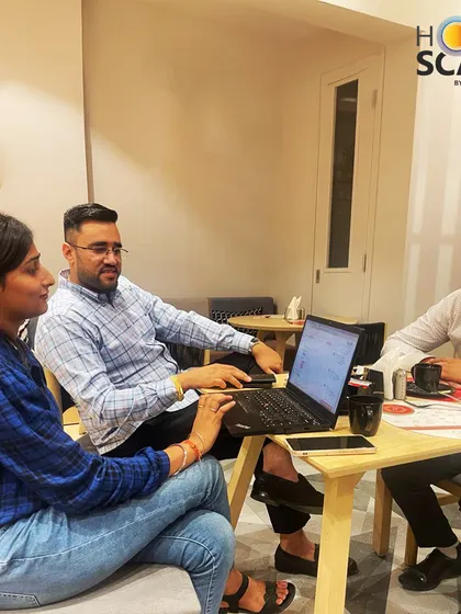 Another image of a training session with our partners, ensuring they are equipped with the latest app updates and business strategies to help India solarise.