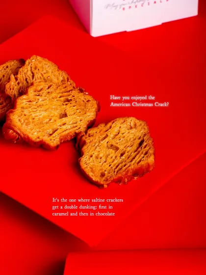 The American version uses saltine crackers, but I prefer my buttery croissants.