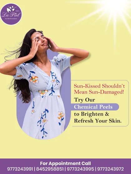 A sun-kissed look shouldn't mean sun-damaged skin. Our chemical peels are an effective way to reverse the effects of sun exposure by gently exfoliating the top layer of skin, reducing pigmentation, and revealing a brighter, refreshed complexion underneath.