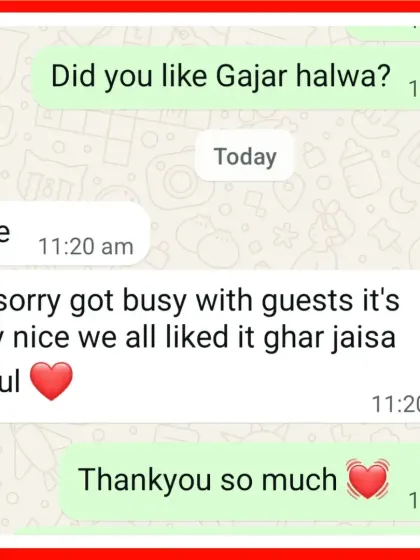 Nothing makes me happier than hearing my sweets taste just like home. This feedback for my Gajar ka Halwa is why I stick to traditional, slow-cooking methods.