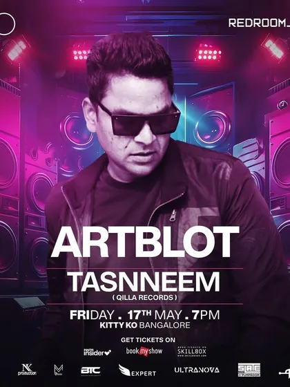 My poster for a Redroom Friday at Kitty Ko, supporting Qilla Records artist Tasnneem. A night of deep and hypnotic techno.