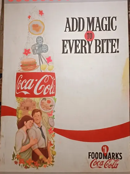 A view of the "Add Magic" poster during the painting process, showing the initial layout and design.