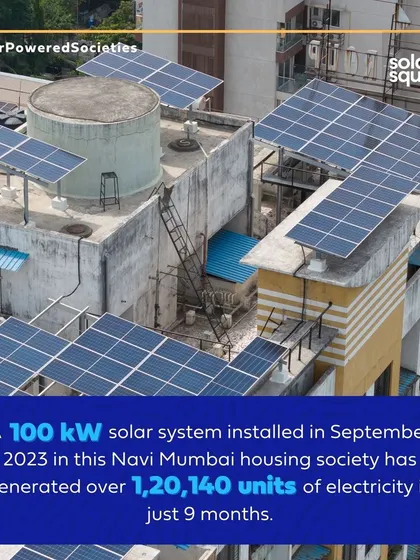 Our 100 kW solar system at Sea Queen Excellency has generated over 1,20,140 units of electricity in just 9 months.