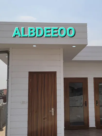 A series of photos of a completed prefab office on a terrace. These shots highlight the spacious exterior, the clean facade, and the professional interior, perfect for a startup or a corporate extension.