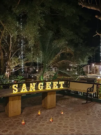 Setting the mood for a beautiful sangeet night. The decor and lighting play a huge role in creating the perfect party vibe.