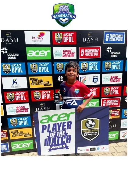 Well deserved. Aarav P from our U-9 team was named Player of the Match for his standout performance in our 3-1 victory.