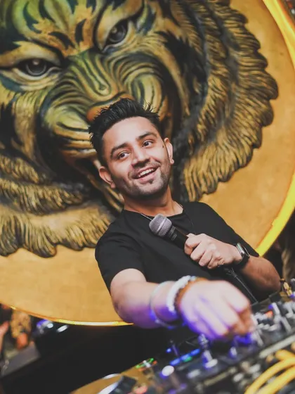 Another shot from a roaring night at Badmaash. On the mic and ready to get the party started.
