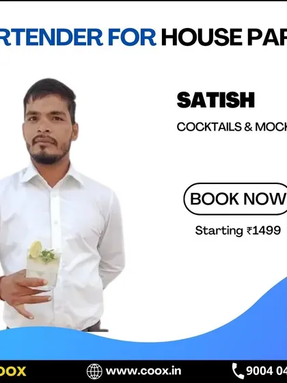 Satish is one of my skilled partners, ensuring you have the best party in town with expertly crafted drinks. He is holding a classic Whiskey Sour here.
