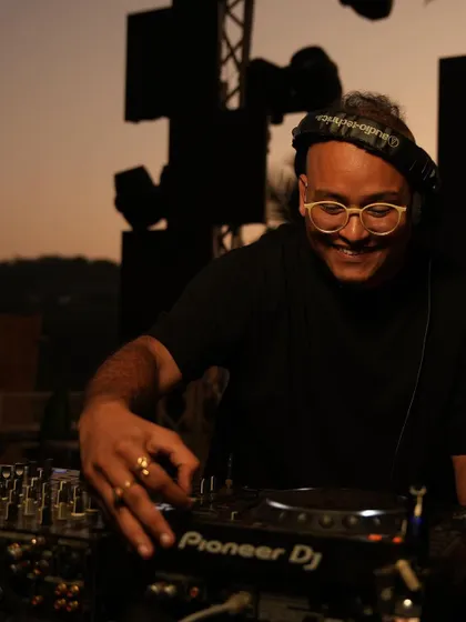 Caught in the moment during a New Year's Eve sundowner set. I love connecting with the crowd and building the energy, especially at outdoor venues and festivals.