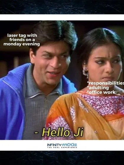 When a laser tag plan pops up on a Monday, you just have to say "Hello Ji" and leave your responsibilities behind.