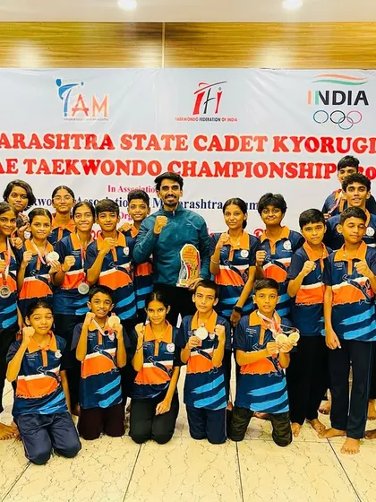 The Powerstar team showing their fighting spirit after the Maharashtra State Championship. Every athlete here is a champion.