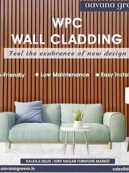 This living room features a beautiful accent wall made from my eco-friendly WPC cladding. It's easy to install and requires very little maintenance, making it a smart and stylish choice for any home.