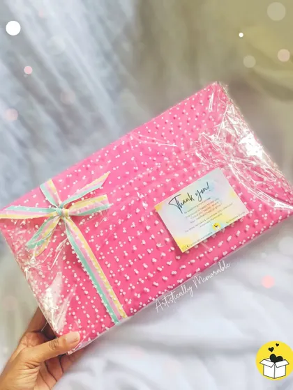 All packed and ready to go. I wrap each hamper carefully to make sure it arrives perfectly for the big reveal.