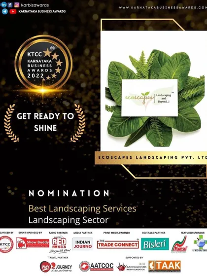 It was an honor for Ecoscapes to be nominated for the Best Landscaping Services in the Landscaping Sector at the Karnataka Business Awards 2022.