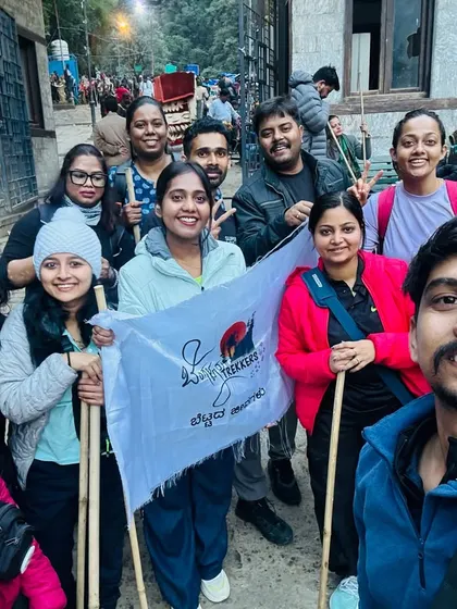 The journey to Kedarnath with the BT Family. A selfie from the trail, showing our group spirit and the support system that makes the challenging trek more enjoyable.