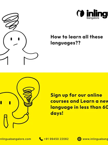 This graphic follows a series of translations by asking "How to learn all these languages?" and directing users to our online courses.