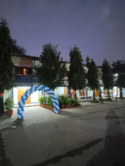 HN Kalakshetra at night, during a farewell gathering of over 300 theatre people. It was a place of firsts for me: first award, first solo play, and so many more memories.