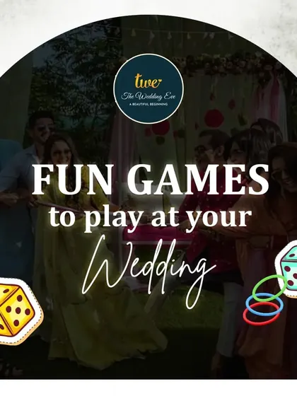 A graphic showcasing ideas for fun games to play at a wedding, because celebrations should be interactive and full of laughter.