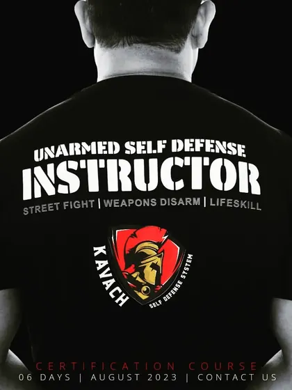 This is the goal. You will earn the title of a Kavach Unarmed Self Defense Instructor, equipped to teach street fighting skills, weapon disarmament, and life-saving tactics.