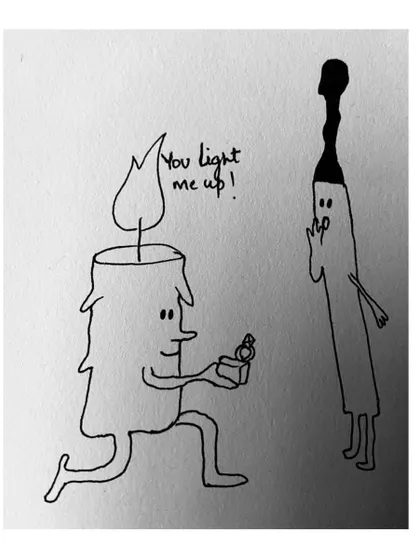 A little bit of my personality in a doodle. I love creating these quirky, pun-based illustrations that show how simple line art can tell a fun story. This one is a personal favorite.