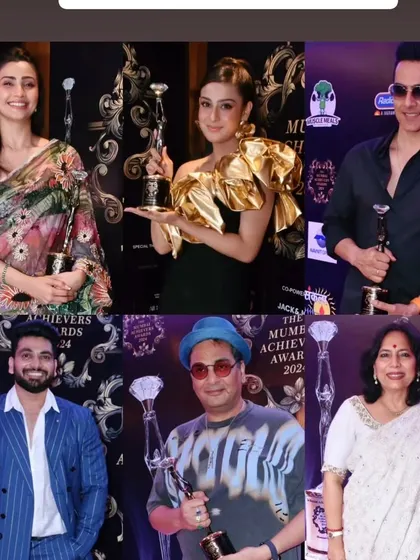 A collage from the Mumbai Achievers Awards 2024, featuring me and other talented individuals from various industries who were honored for their contributions.
