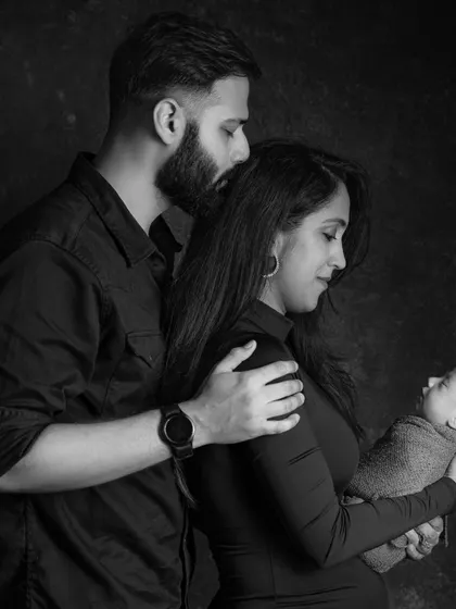 Our first family portrait. My husband's support was my rock throughout pregnancy and labor.