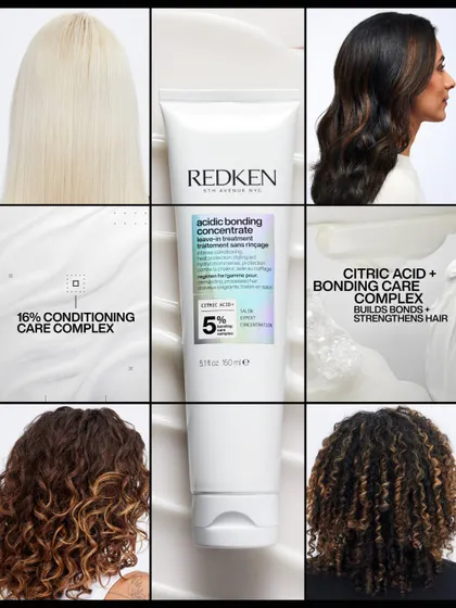 A look at the science behind Redken's Acidic Bonding Concentrate ritual. This treatment is designed to repair, condition, and strengthen bonds within the hair, making it perfect for damaged or colour-treated hair.