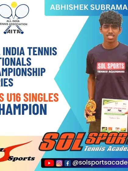 Congratulations to Abhishek Subramanian for winning the Boys U16 singles title at the AITA Nationals Championship Series. A remarkable and well-deserved achievement.