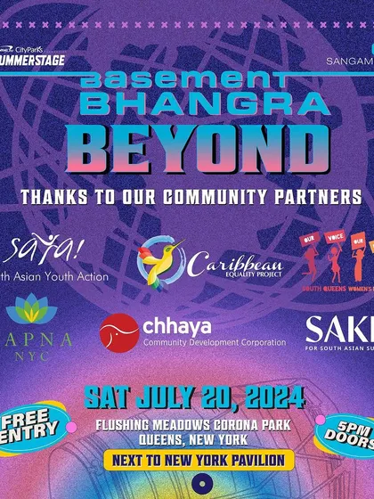 Another graphic from a SummerStage event, listing the community partners who will be tabling. I make sure these groups have a visible platform at my events to connect directly with the audience.