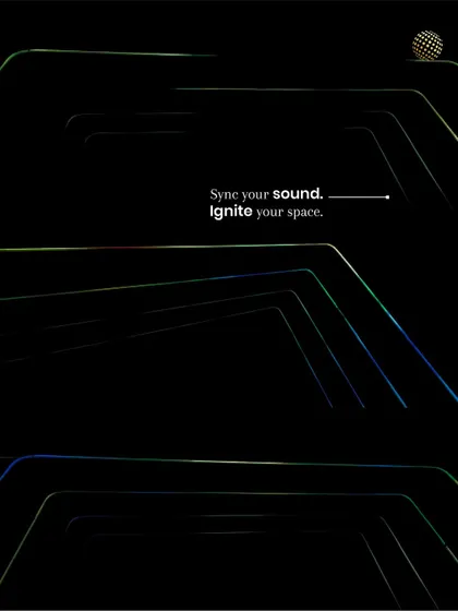 Sync your sound, ignite your space. This graphic visualizes how sound and light can be integrated to create a cohesive and exciting atmosphere for entertainment.