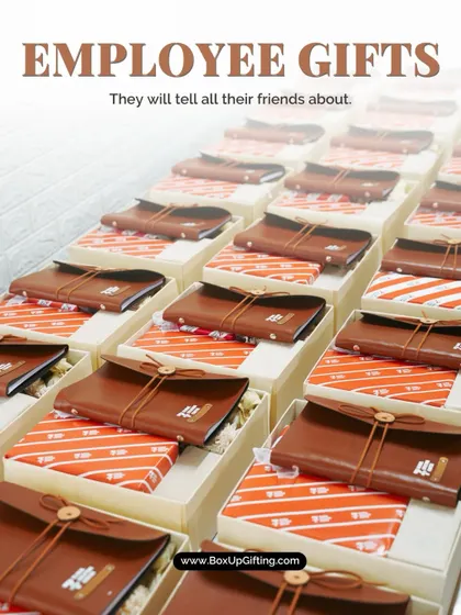 Employee gifts they will actually tell their friends about. These bulk-packed hampers with custom leather pouches are ready to make a great first impression on a new batch of hires.