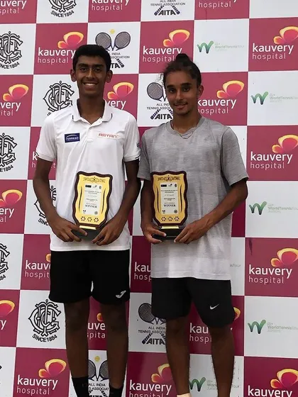 Sehaj with his partner after another successful tournament run, this time at the Chennai J60. Consistent performances in the ITF circuit are what we strive for.