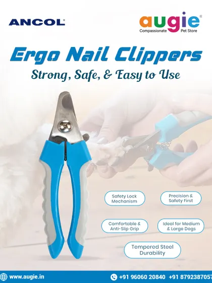 Trim your pet's nails with confidence using our Ergo Nail Clippers. They are strong, safe, and easy to use, featuring tempered steel durability and an anti-slip grip, ideal for medium and large dogs.