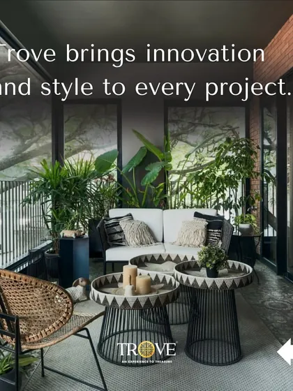 This image of a beautifully styled balcony shows how my tiles can help create a seamless flow between indoor and outdoor spaces. I believe in bringing innovation and style to every project, no matter the scale.