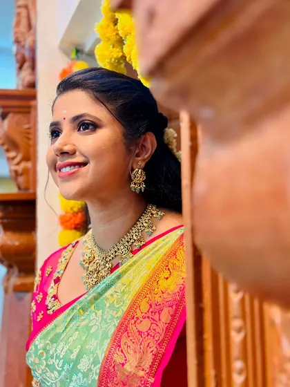 A candid shot of the actress, her smile as bright as the jewellery.