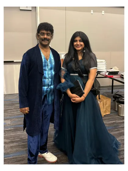 With the legendary music director Harikrishna sir after a show in San Jose. It's always inspiring to be around such talent.