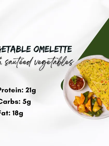 Our Vegetable Omelette with Sautéed Vegetables is the ultimate all-day breakfast. It's packed with 21g of protein, flavor, and fresh ingredients to kickstart your day.